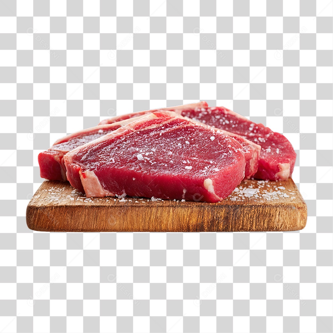 Cortes de Carne em Tábua de Madeira PNG Transparente