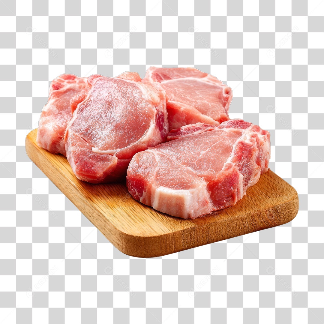 Cortes de Carne em Tábua de Madeira PNG Transparente