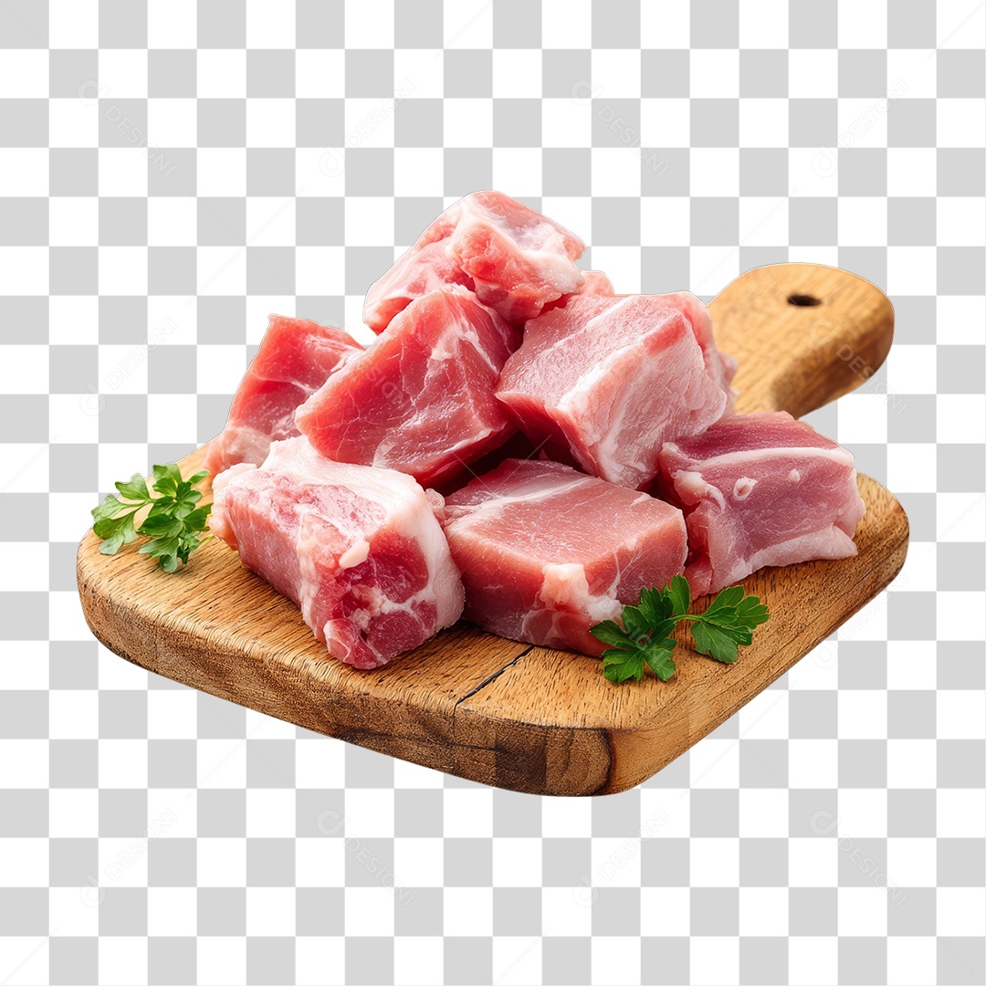 Cortes de Carne em Tábua de Madeira PNG Transparente