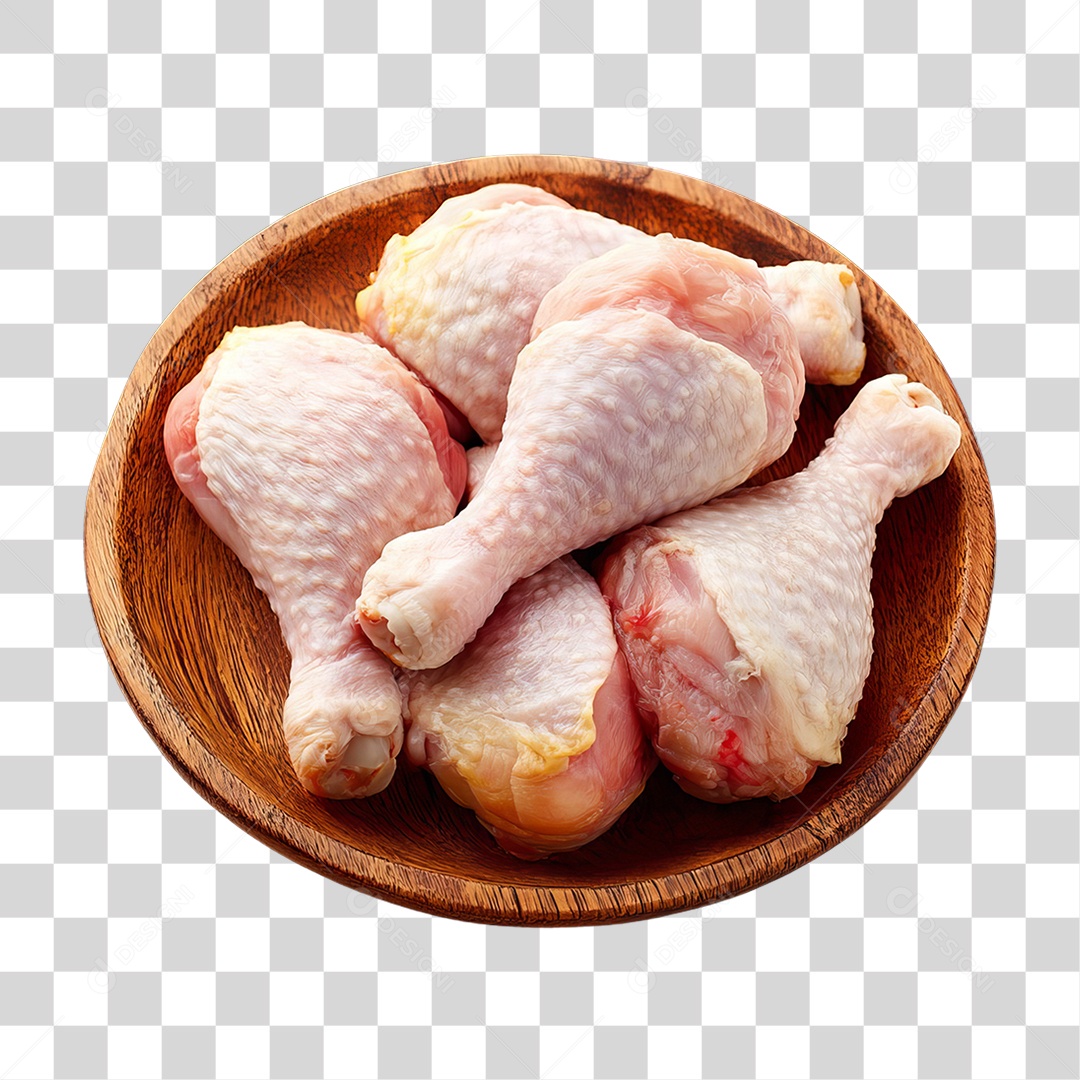 Coxas de Frango em Tábua de Madeira PNG Transparente