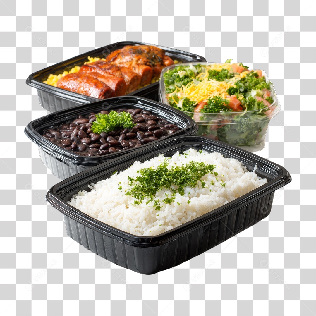 Marmitas de Comida Almoço PNG Transparente