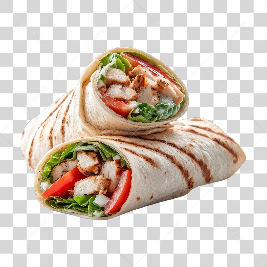 Lanche Shawarma Recheado PNG Transparente