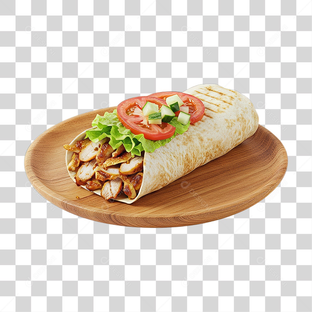 Lanche Shawarma Recheado PNG Transparente