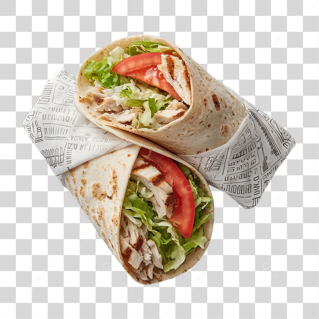 Lanche Shawarma Recheado PNG Transparente