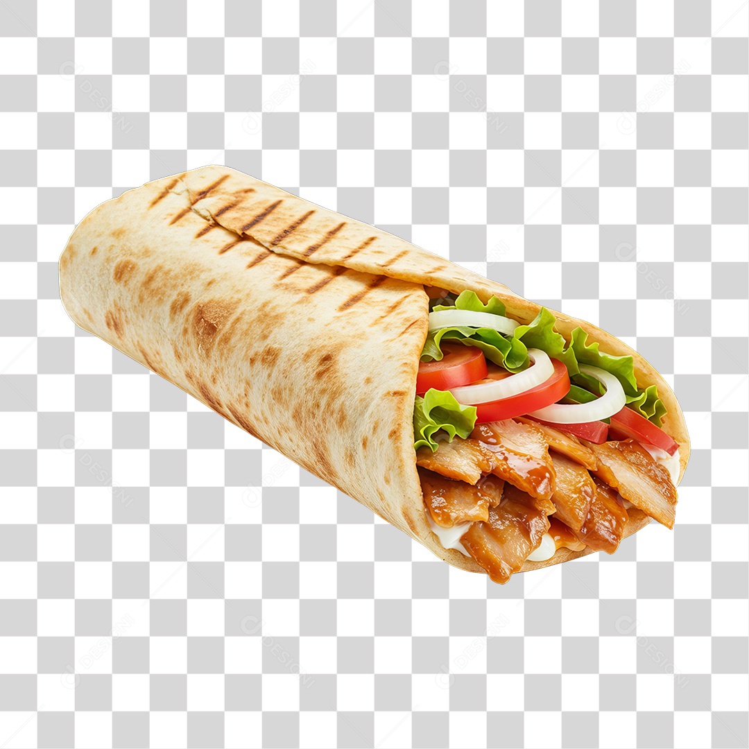 Lanche Shawarma Recheado PNG Transparente