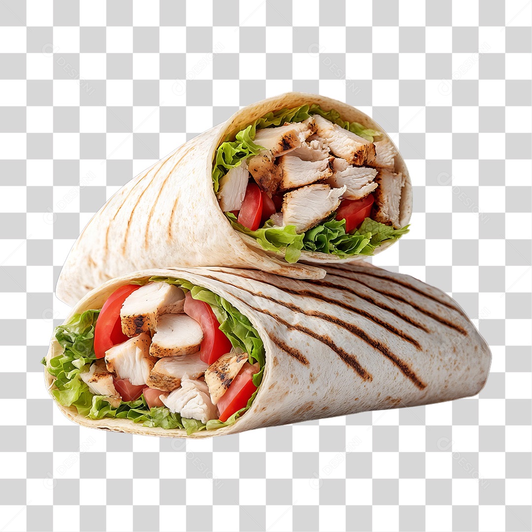 Lanche Shawarma Recheado PNG Transparente