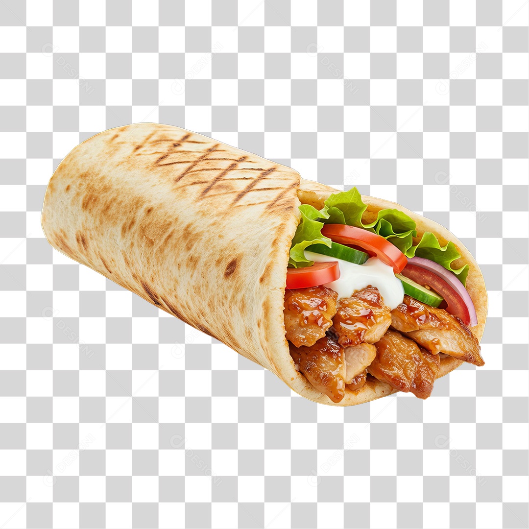 Lanche Shawarma Recheado PNG Transparente