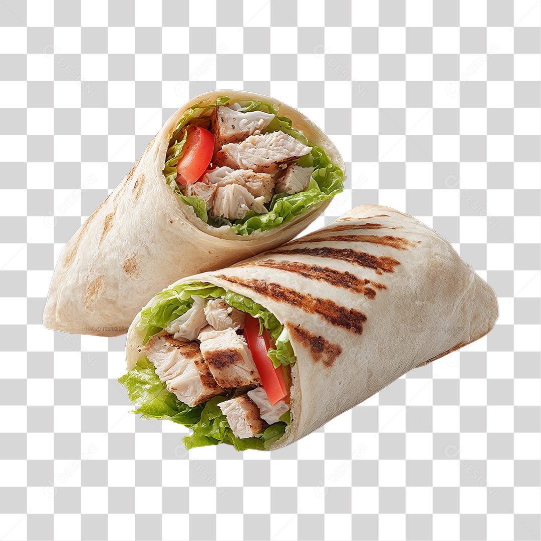 Lanche Shawarma Recheado PNG Transparente