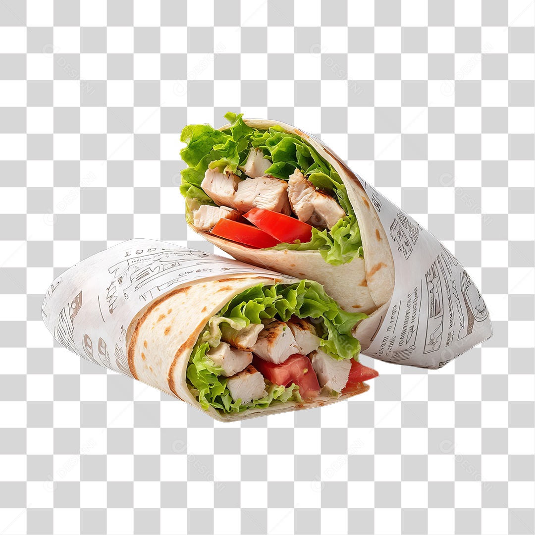 Lanche Shawarma Recheado PNG Transparente