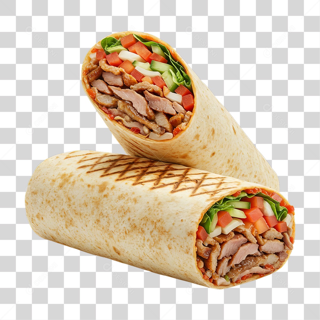 Lanche Shawarma Recheado PNG Transparente
