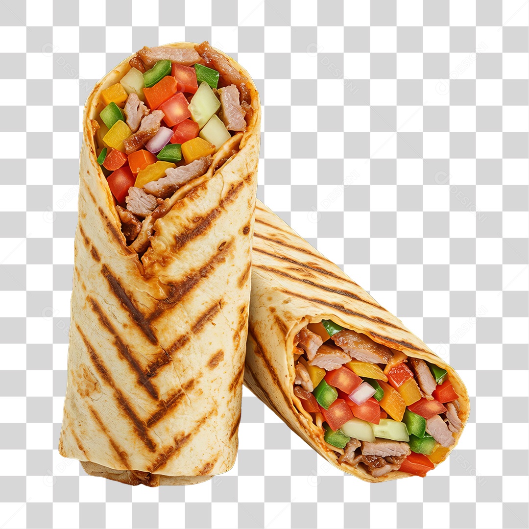 Lanche Shawarma Recheado PNG Transparente
