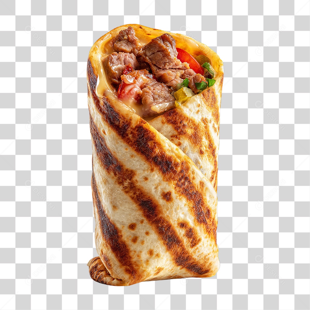 Lanche Shawarma Recheado PNG Transparente