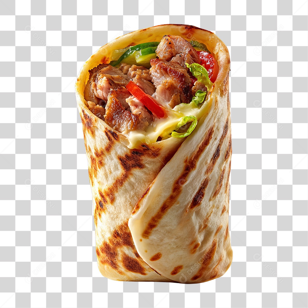 Lanche Shawarma Recheado PNG Transparente