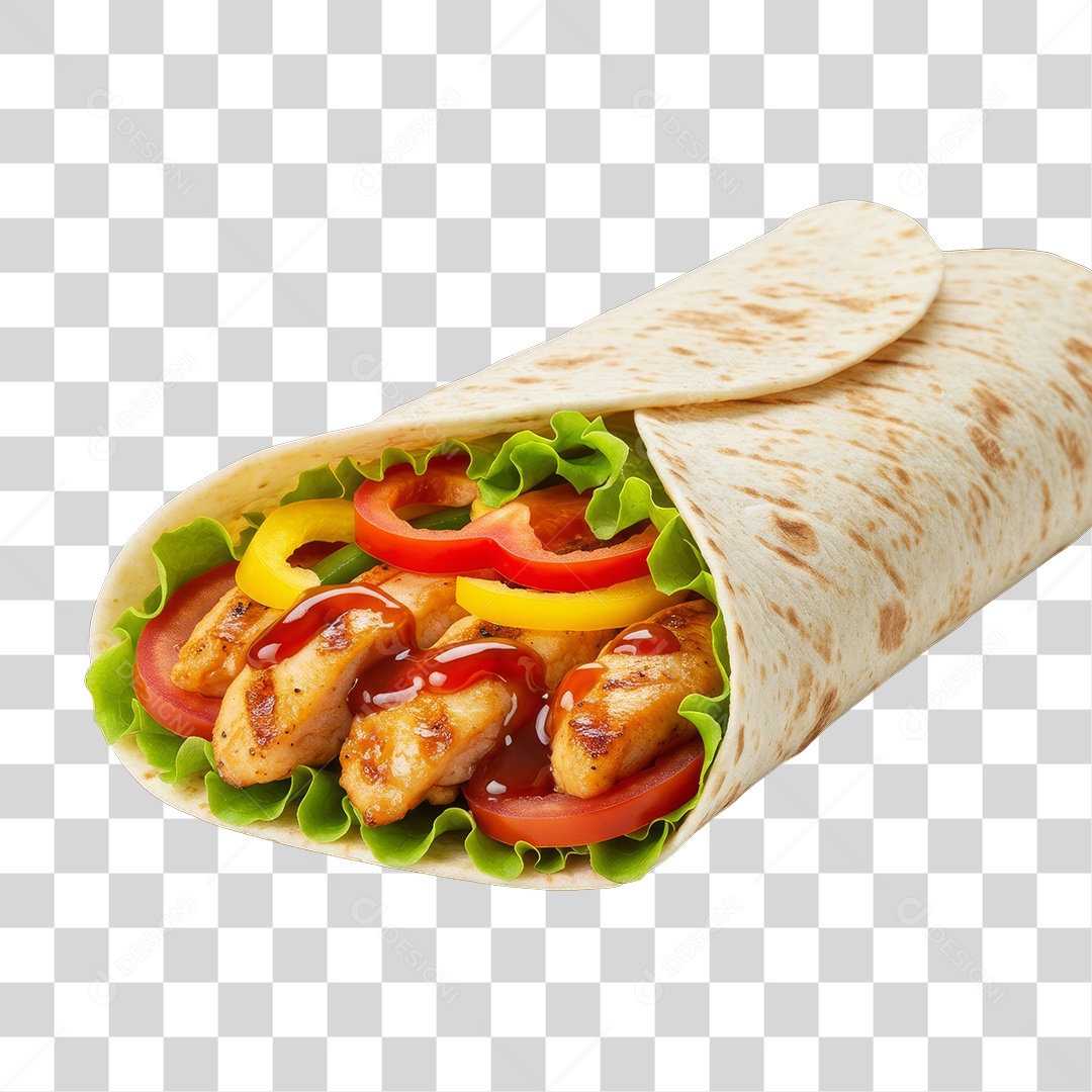 Lanche Shawarma Recheado PNG Transparente