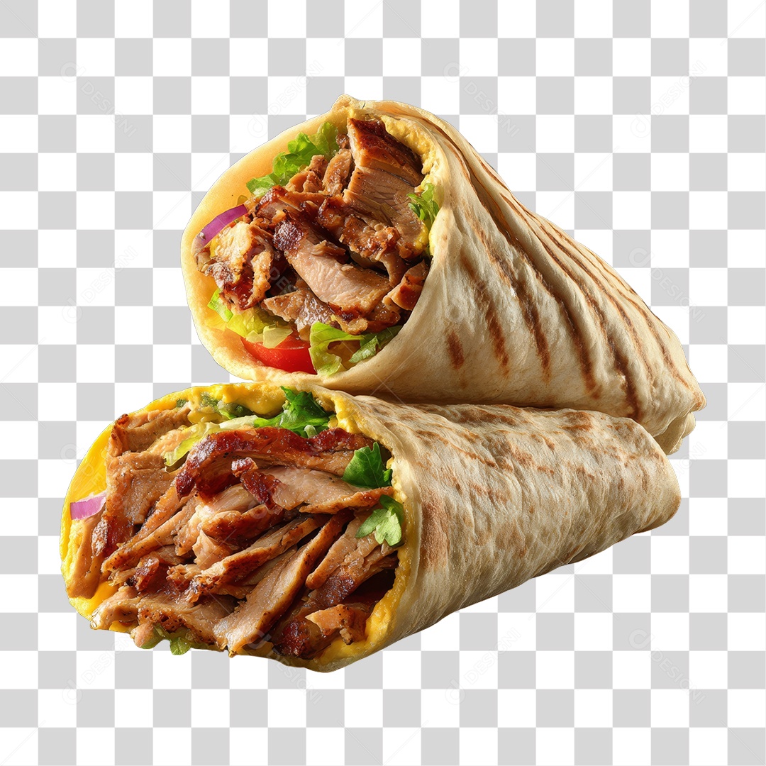 Lanche Shawarma Recheado PNG Transparente