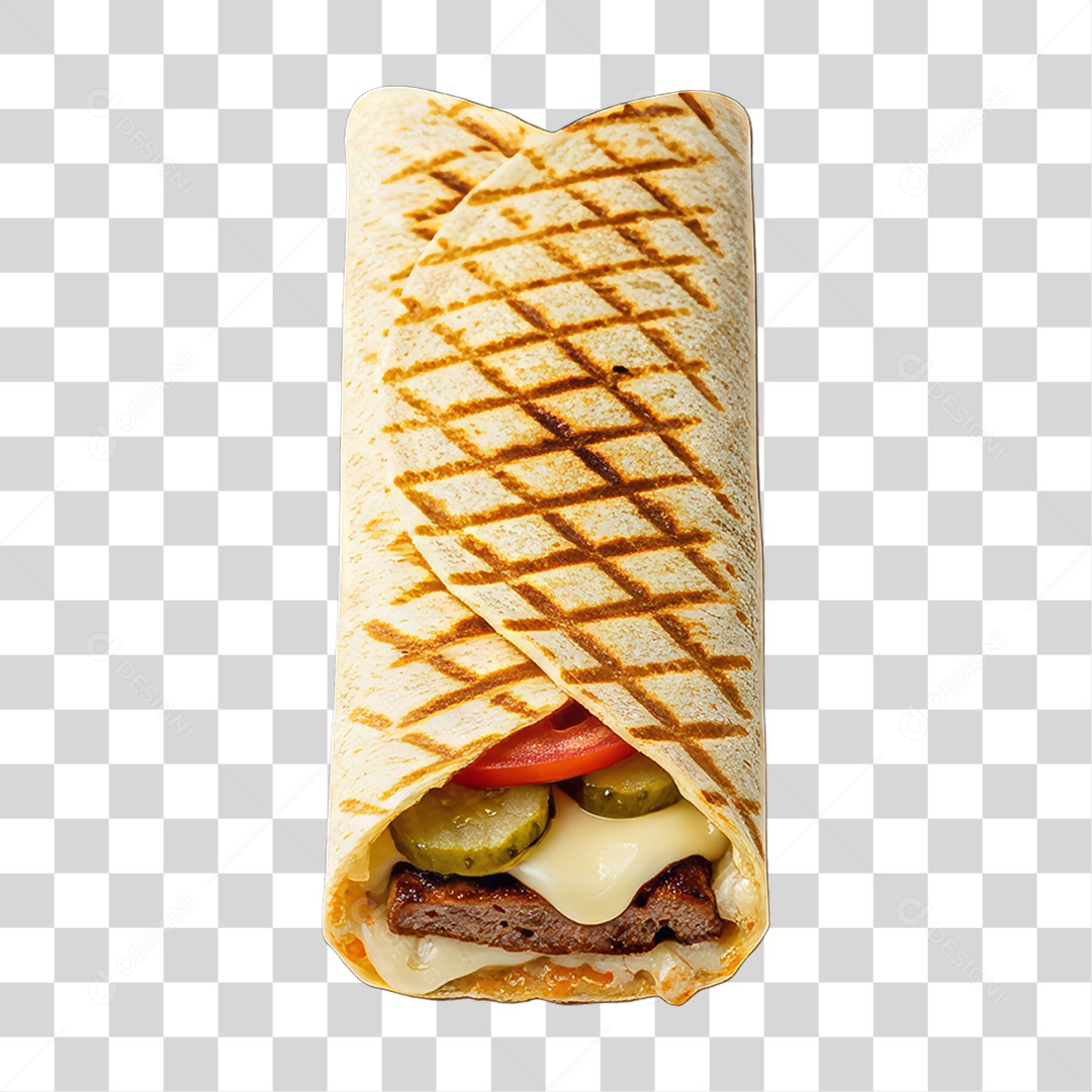 Lanche Shawarma Recheado PNG Transparente