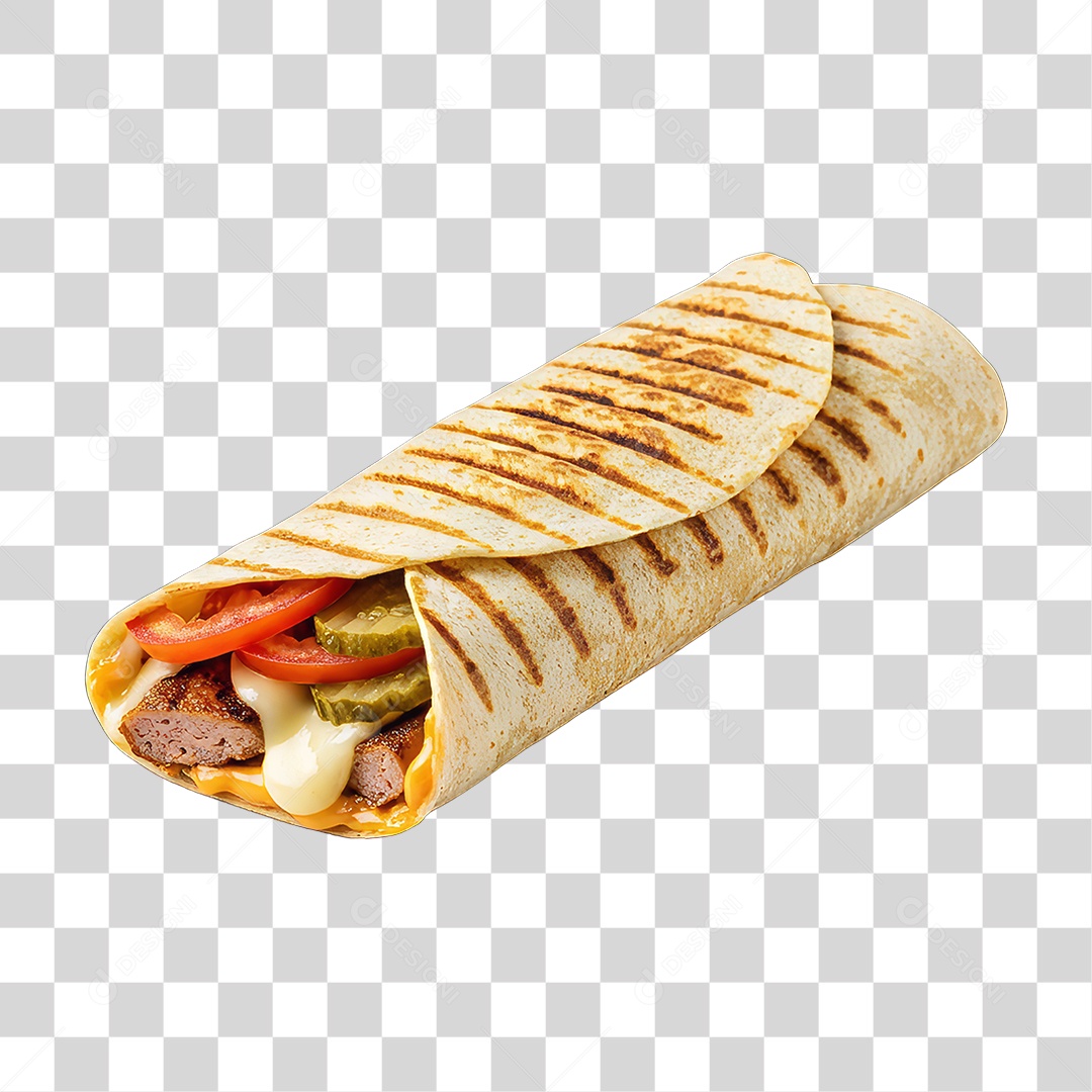 Lanche Shawarma Recheado PNG Transparente