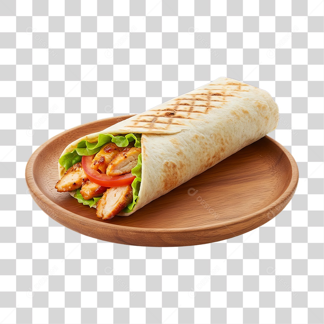 Lanche Shawarma Recheado PNG Transparente