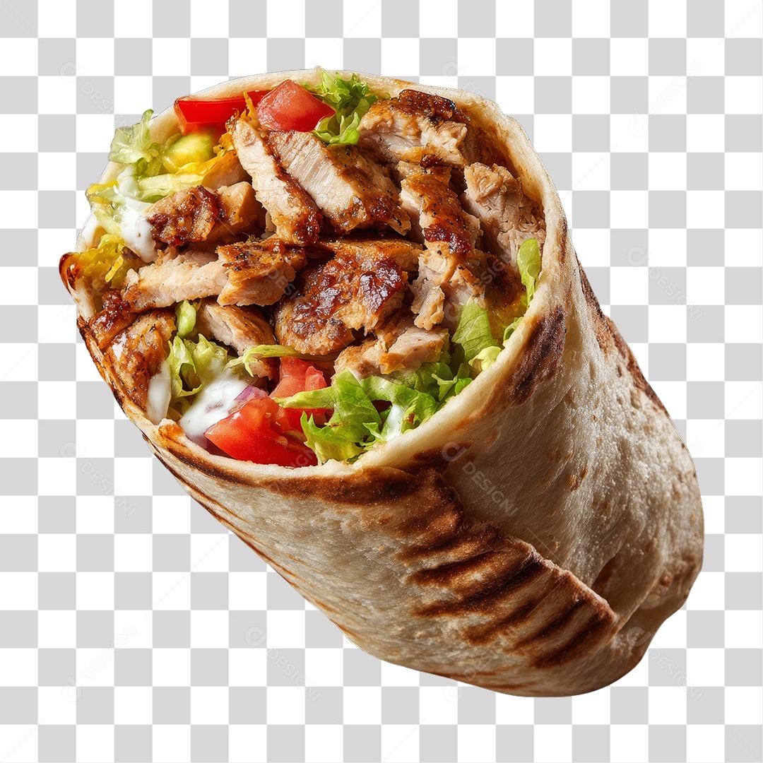 Lanche Shawarma Recheado PNG Transparente