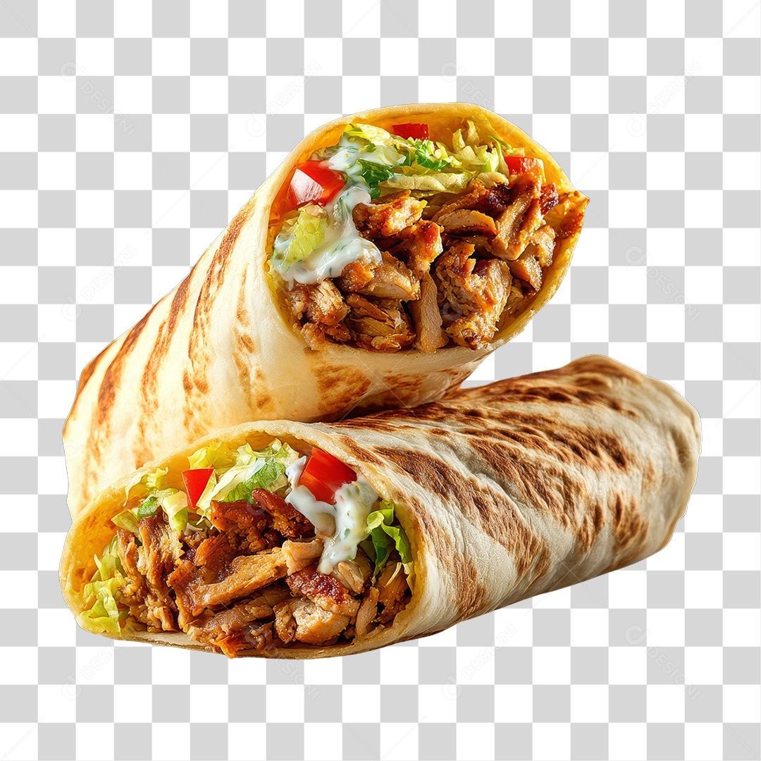 Lanche Shawarma Recheado PNG Transparente