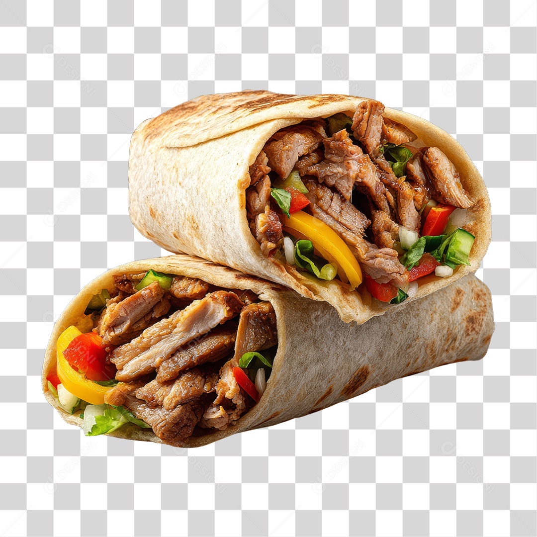 Lanche Shawarma Recheado PNG Transparente