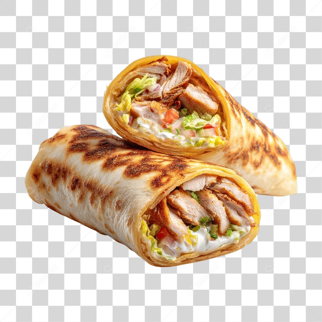 Lanche Shawarma Recheado PNG Transparente