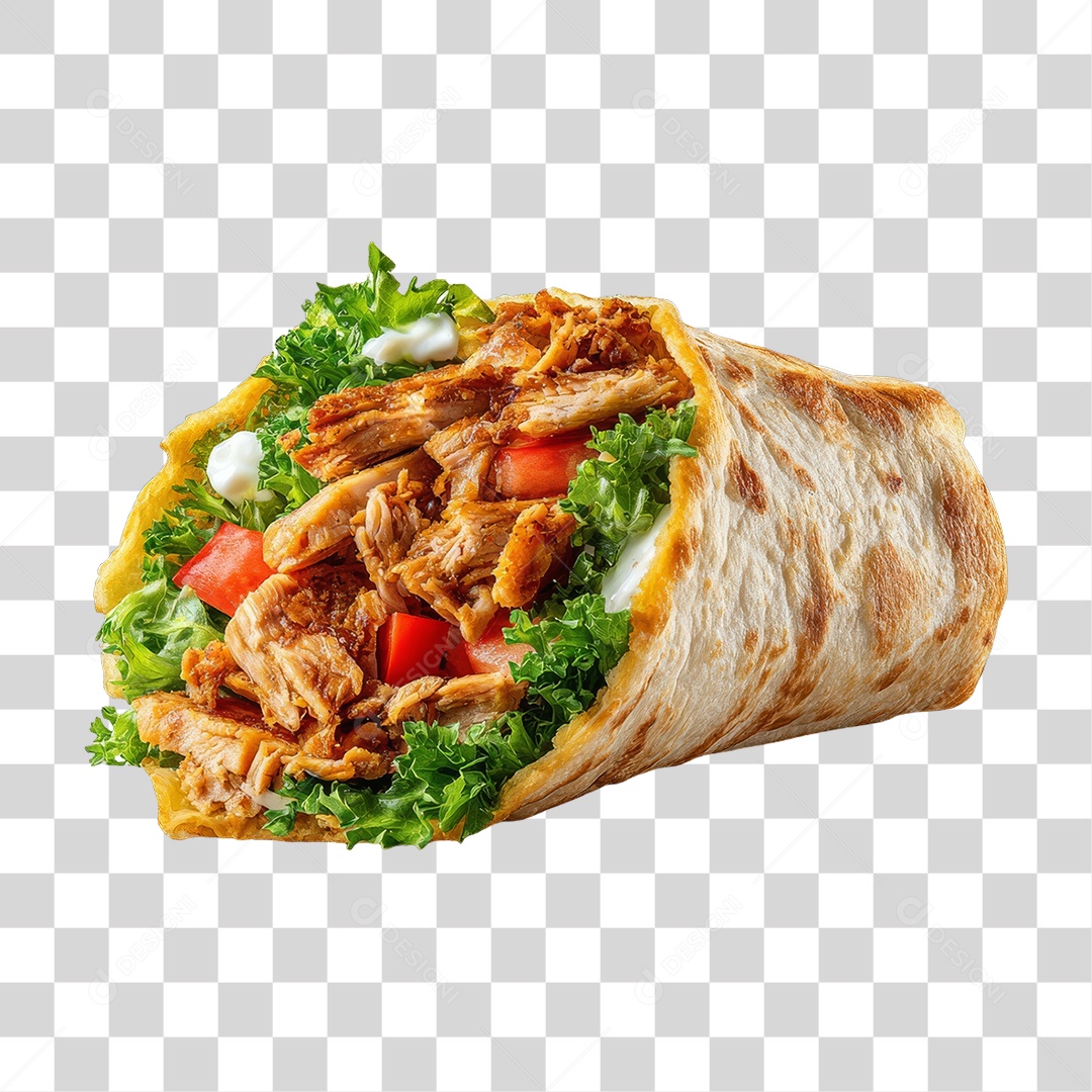 Lanche Shawarma Recheado PNG Transparente