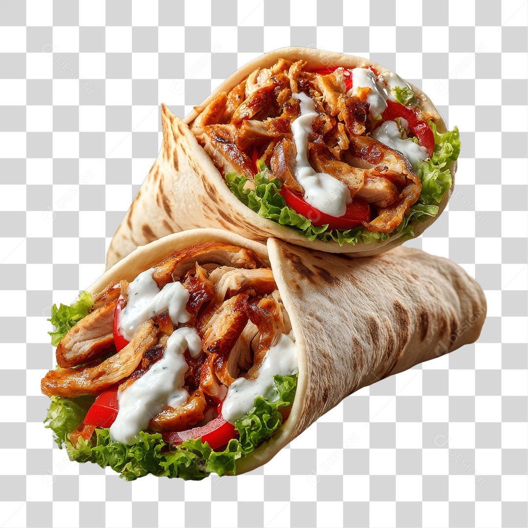 Lanche Shawarma Recheado PNG Transparente