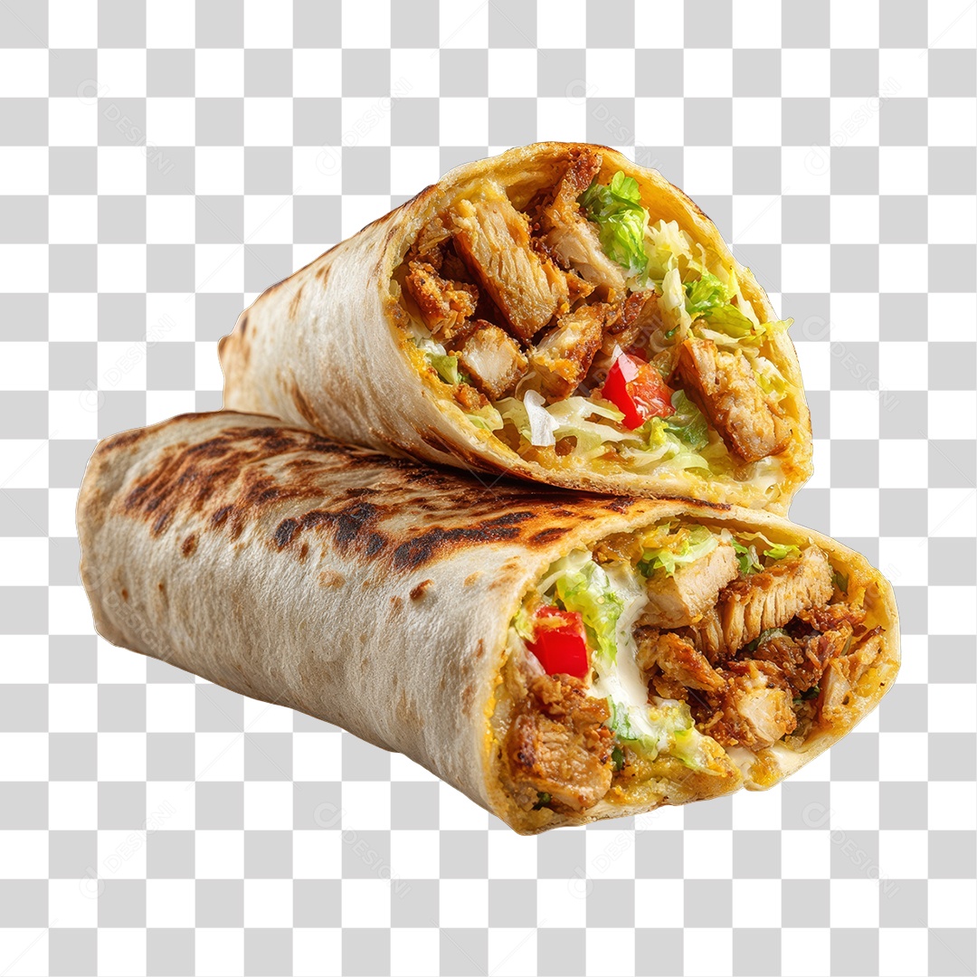 Lanche Shawarma Recheado PNG Transparente