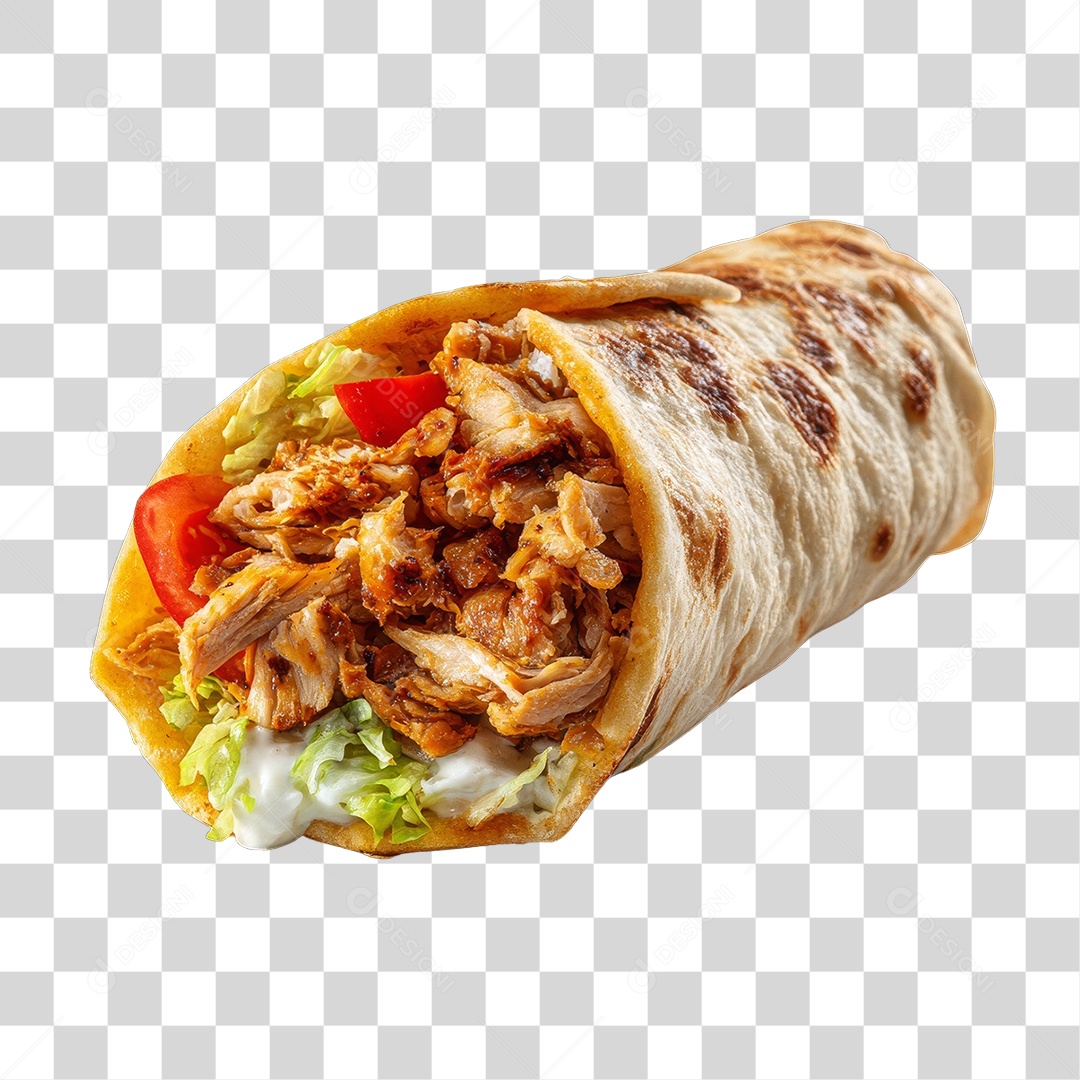 Lanche Shawarma Recheado PNG Transparente