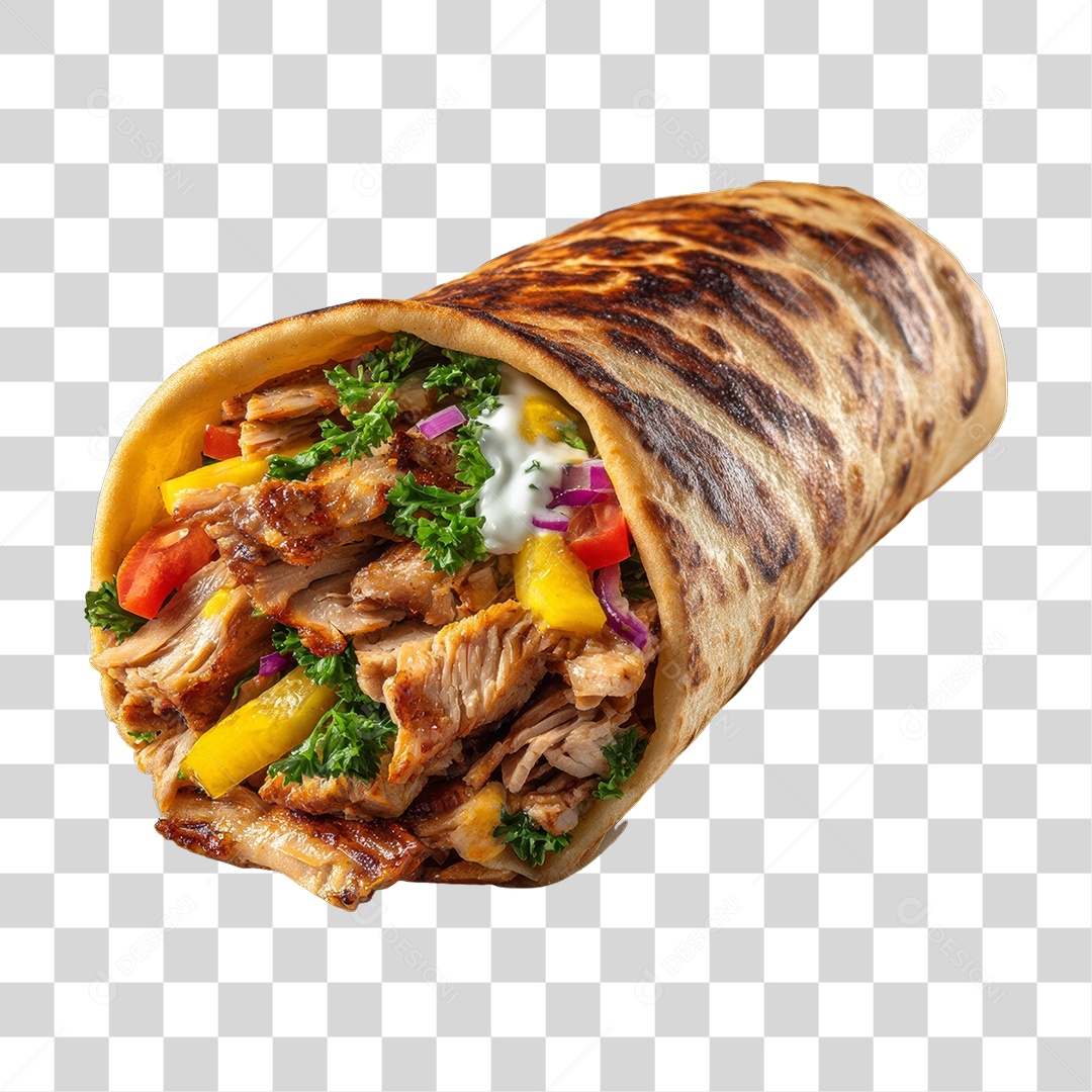 Lanche Shawarma Recheado PNG Transparente