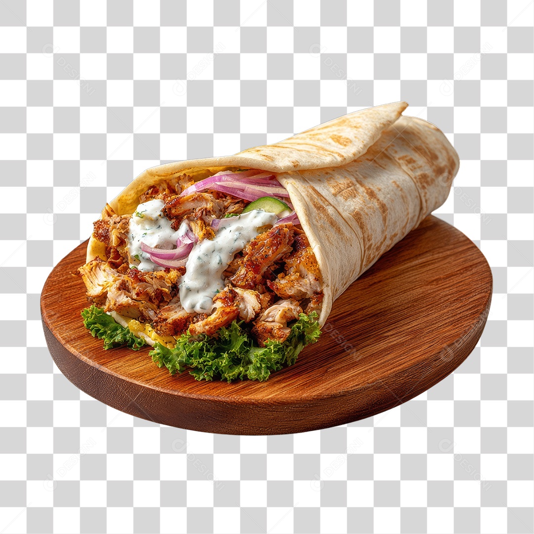 Lanche Shawarma Recheado PNG Transparente