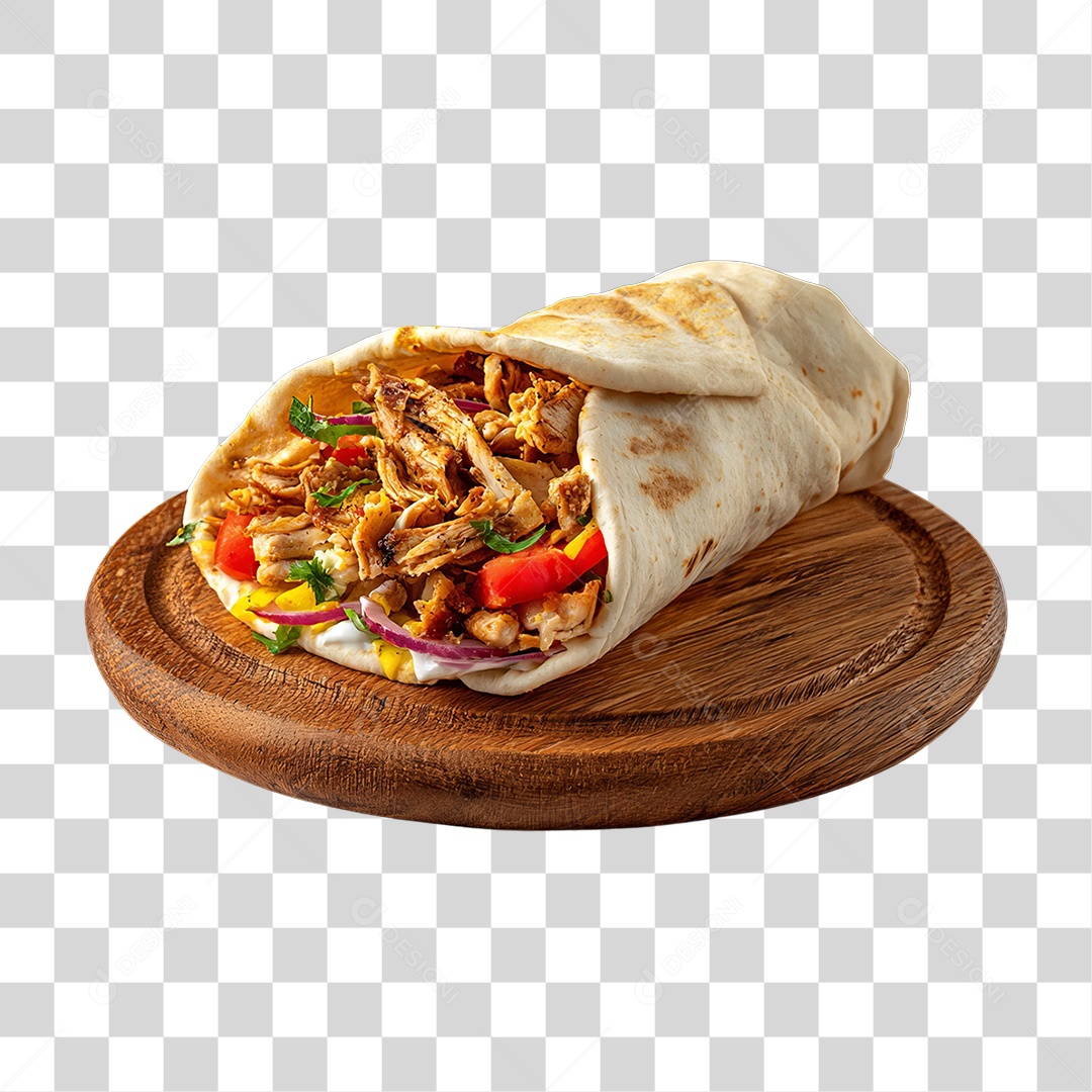 Lanche Shawarma Recheado PNG Transparente