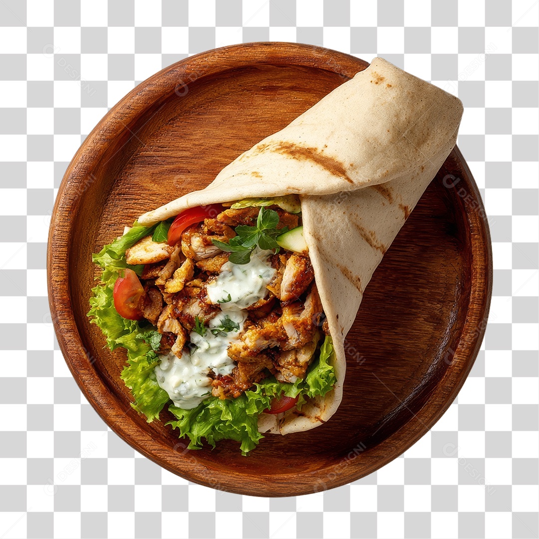 Lanche Shawarma Recheado PNG Transparente