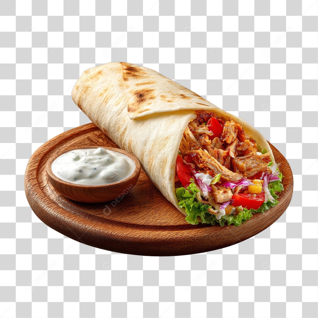 Lanche Shawarma Recheado PNG Transparente