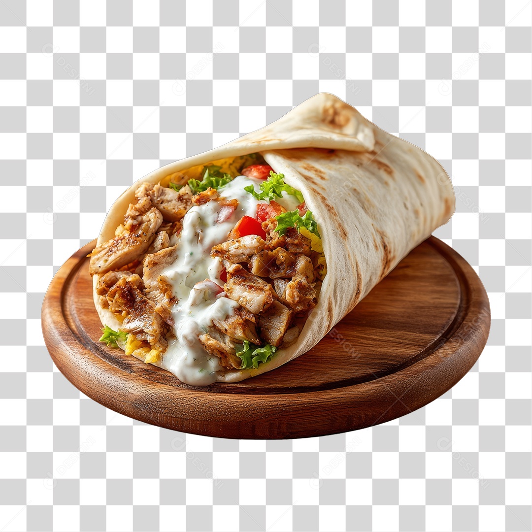 Lanche Shawarma Recheado PNG Transparente