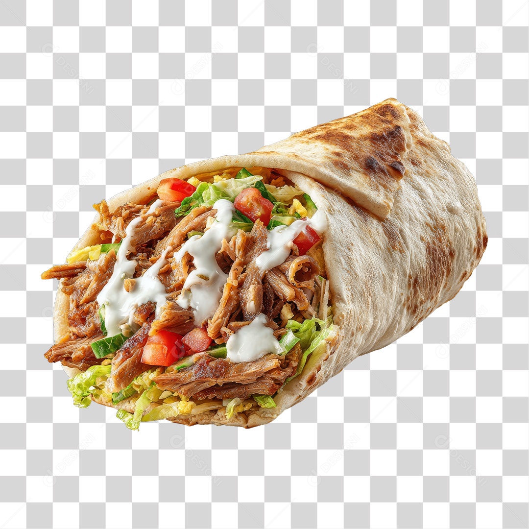 Lanche Shawarma Recheado PNG Transparente