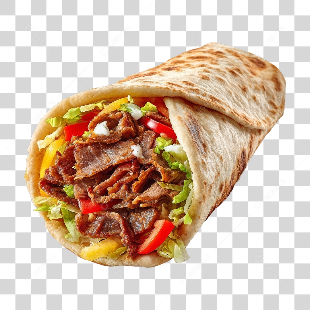 Lanche Shawarma Recheado PNG Transparente