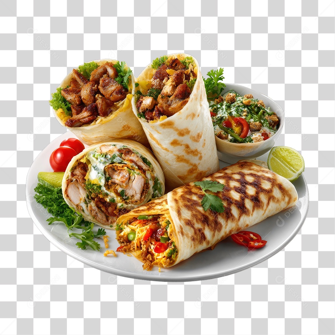 Lanche Shawarma Recheado PNG Transparente