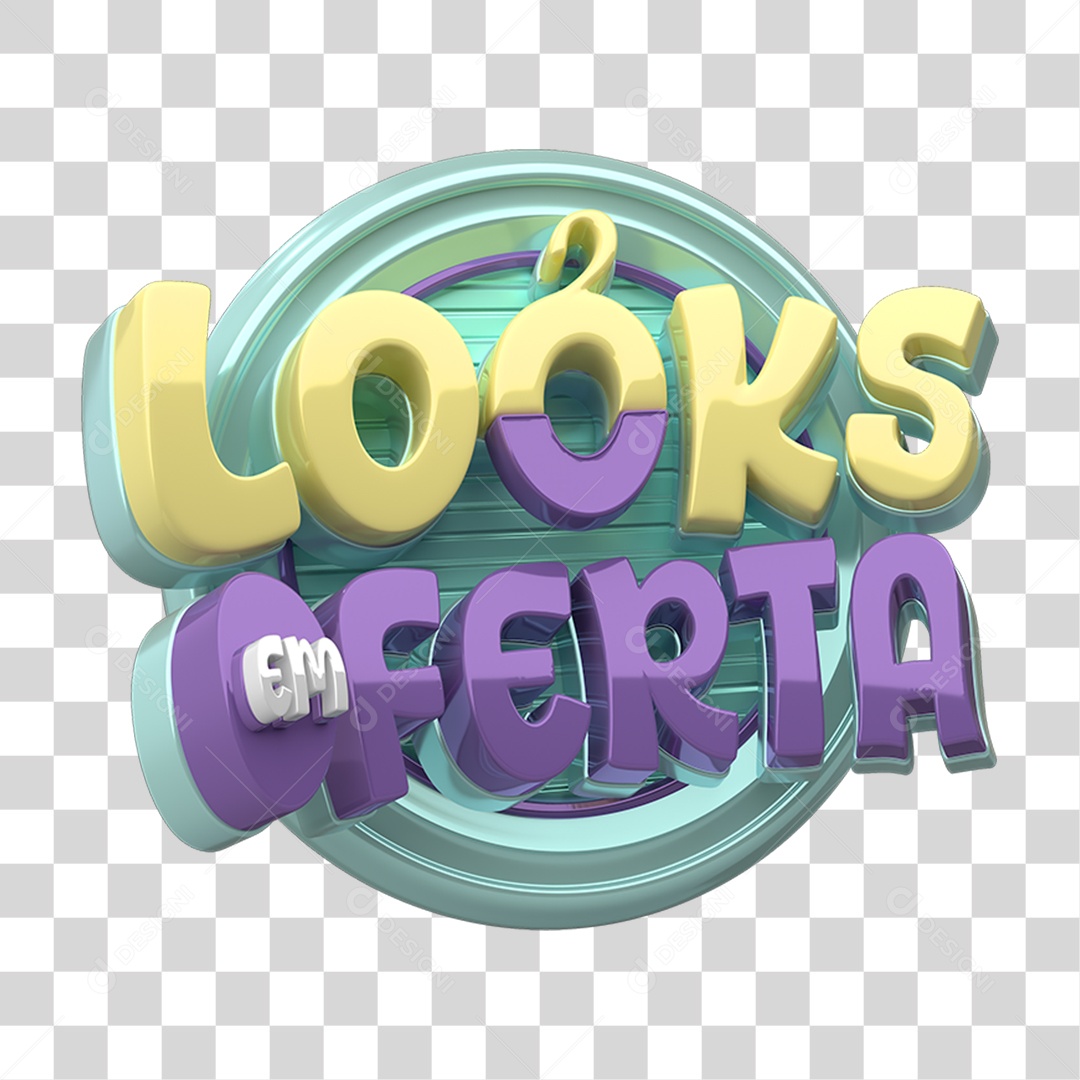 Selo 3D Looks em Ofertas PNG Transparente