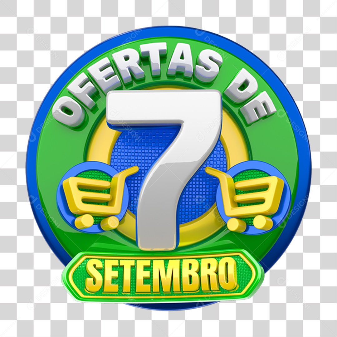 Selo 3D Ofertas de 7 de Setembro PNG Transparente