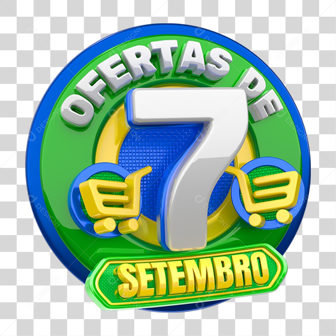 Selo 3D Ofertas de 7 de Setembro PNG Transparente