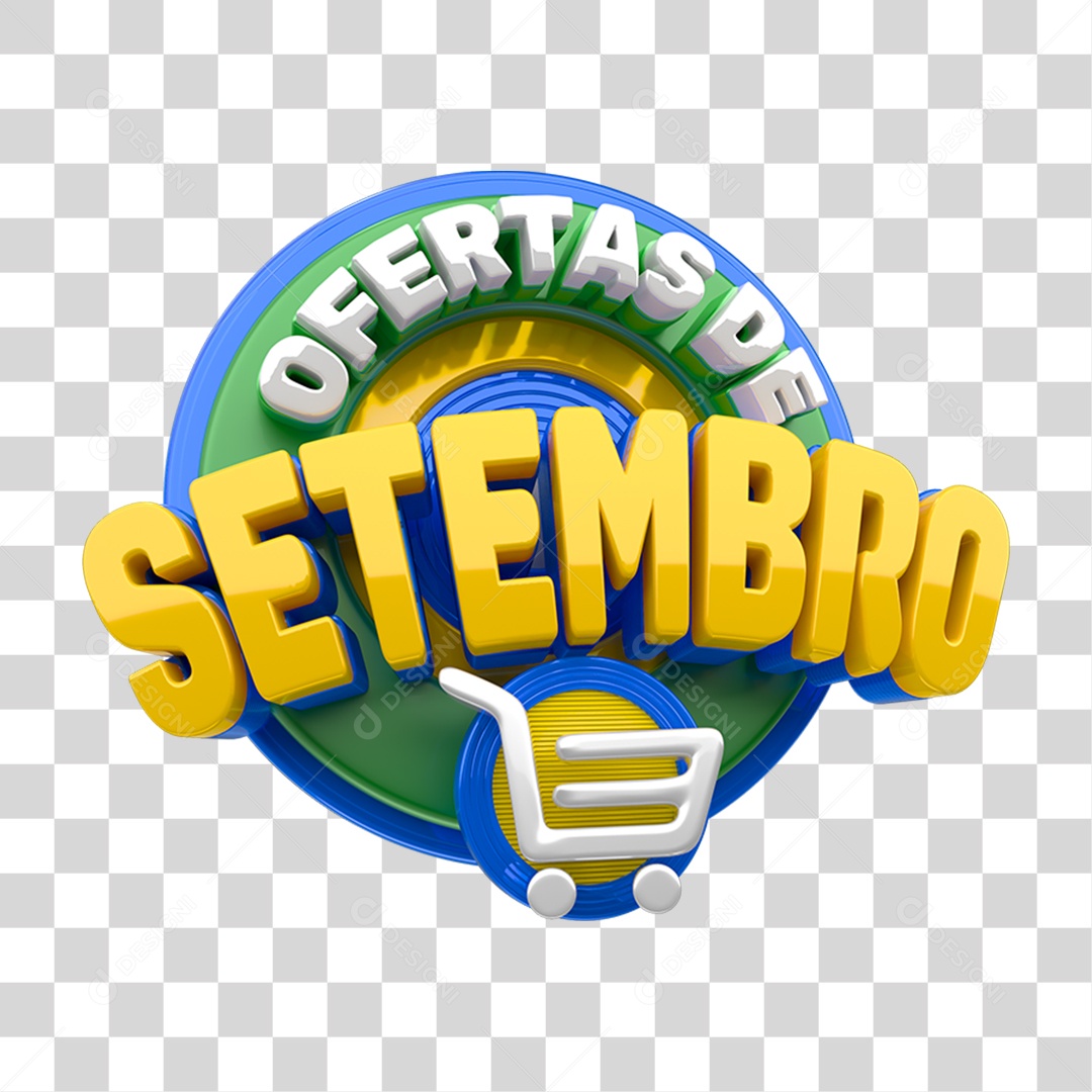 Selo 3D Ofertas de Setembro PNG Transparente