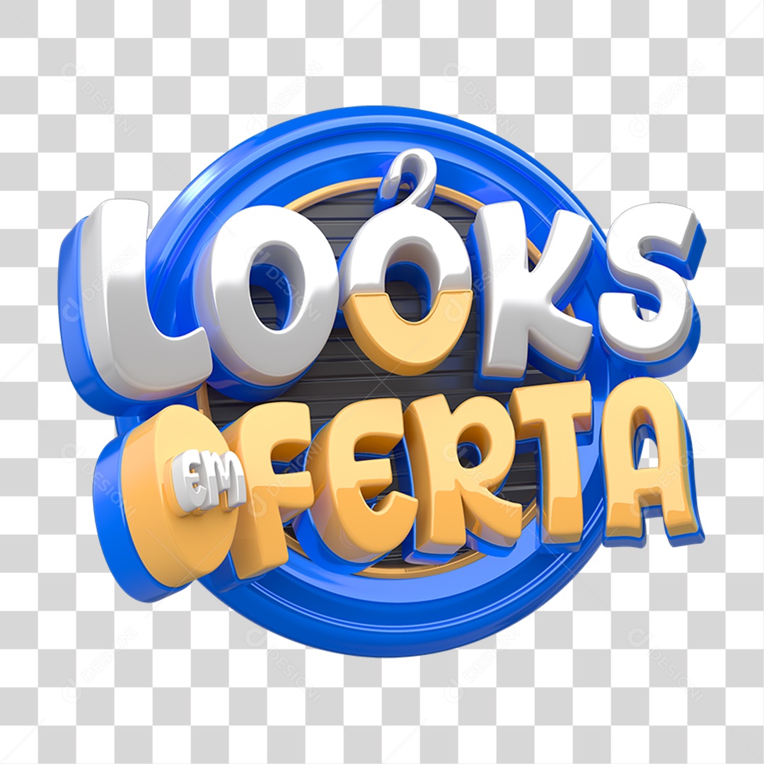 Selo 3D Looks em Ofertas PNG Transparente