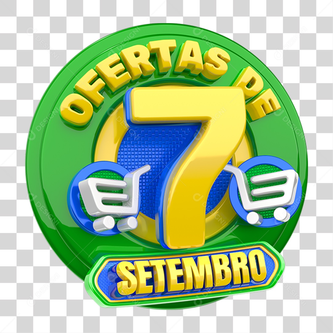 Selo 3D Ofertas de 7 de Setembro PNG Transparente