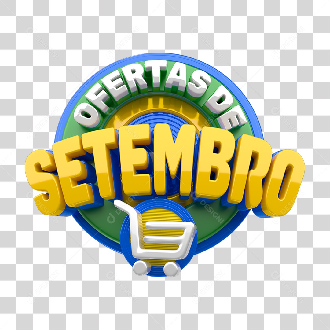 Selo 3D Ofertas de Setembro PNG Transparente
