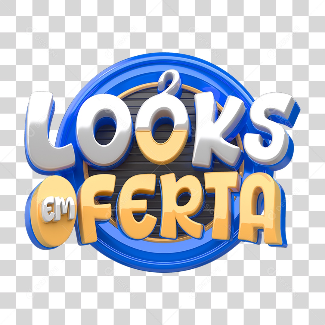 Selo 3D Looks em Ofertas PNG Transparente