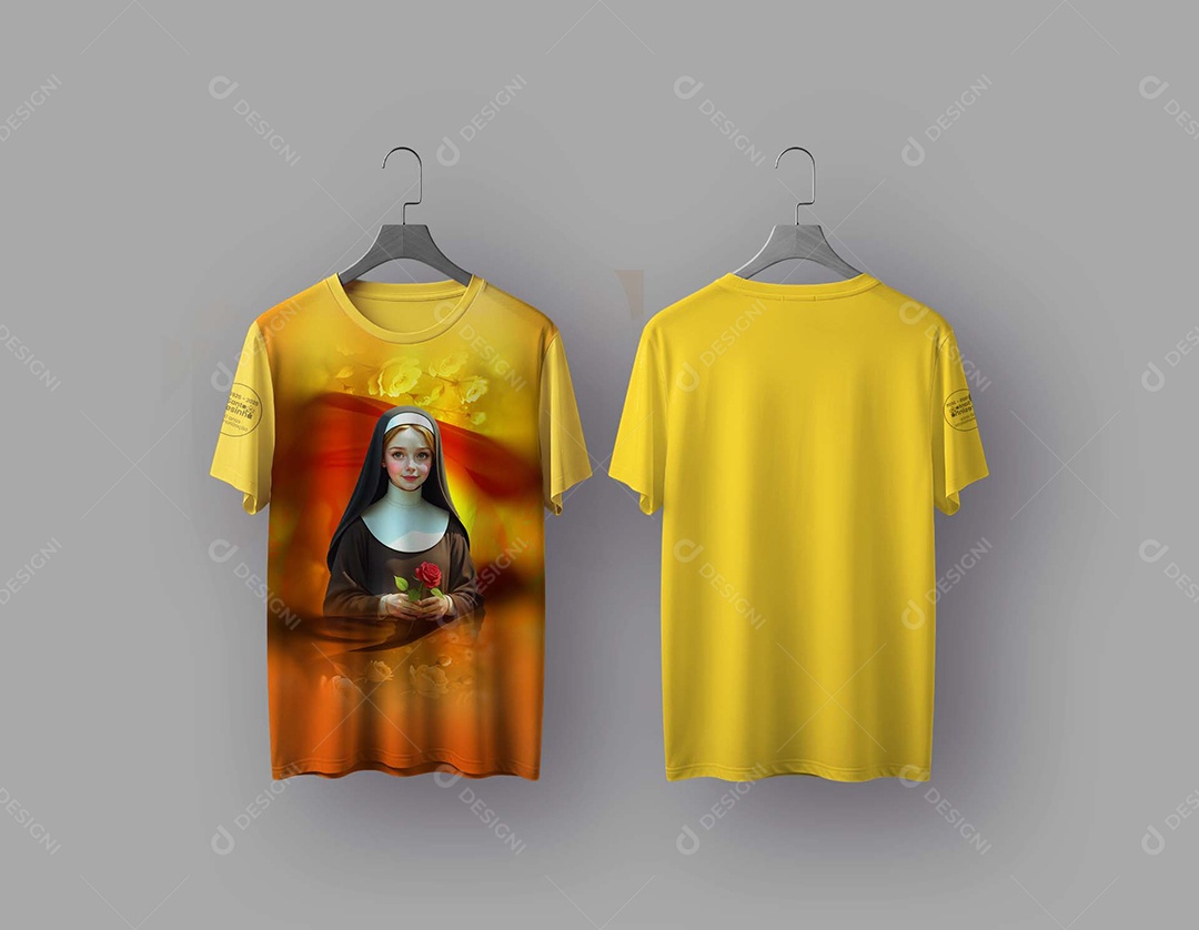 Camiseta Estampa Religiosa Mockup PSD Editável