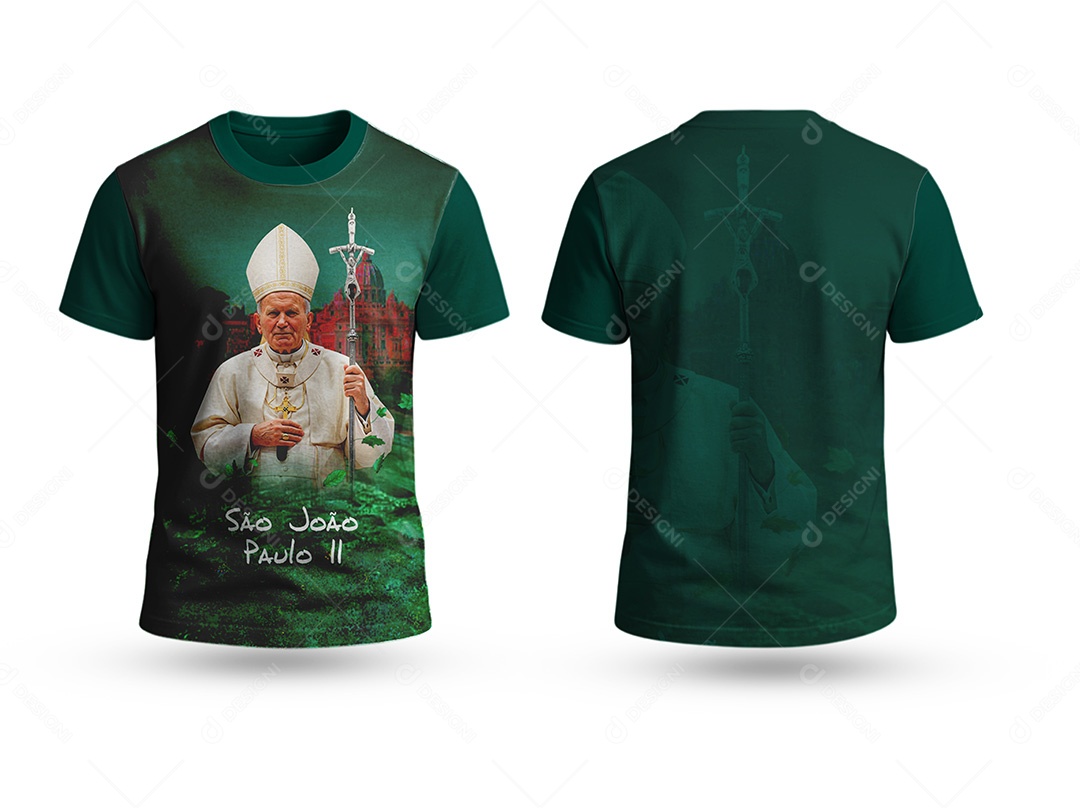 Camiseta do Papa São Paulo Mockup PSD Editável