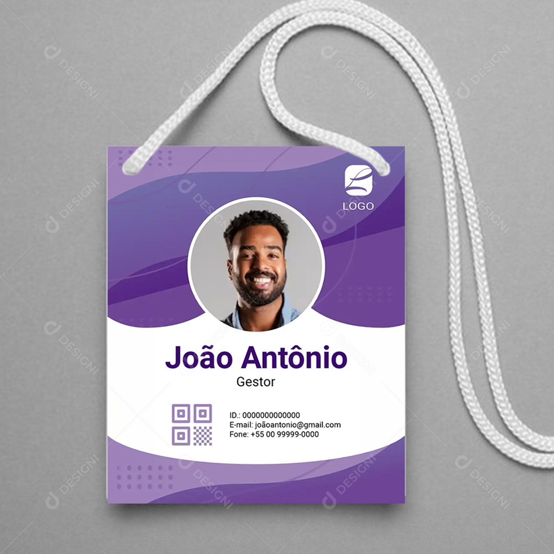 Mockup Crachá de Identificação PSD Editável